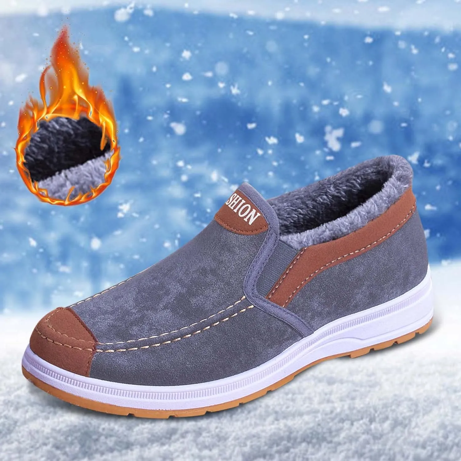 Mens Casual Loafer Shoes Soft Walking Shoes Breathable Lightweight for Adult Male Winter Walking Shoes for Men