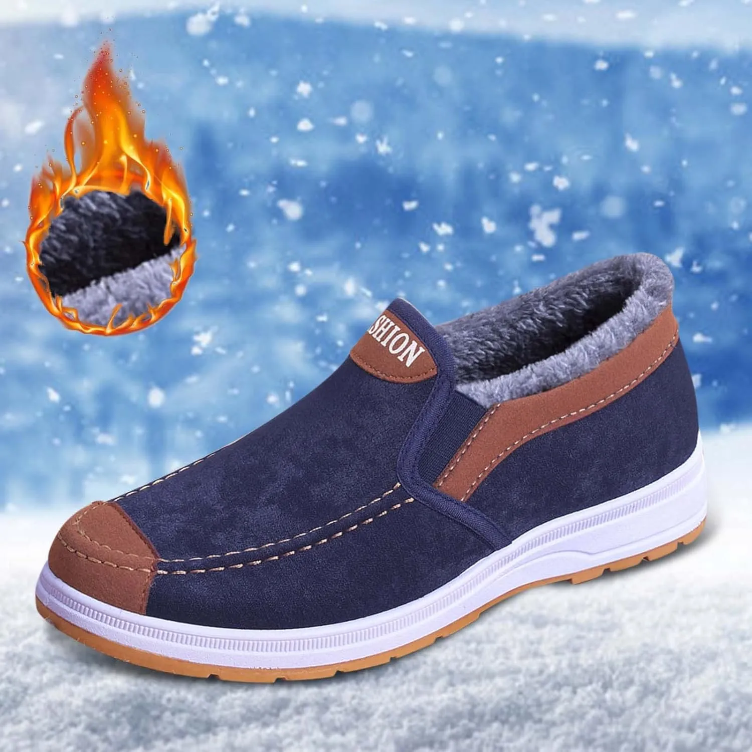 Mens Casual Loafer Shoes Soft Walking Shoes Breathable Lightweight for Adult Male Winter Walking Shoes for Men