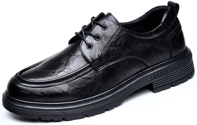 Men's Classic Business Dress Shoes Mens Lace-up Patent Leather Tuxedo Shoes Comfort Soft Men Derby Shoes(8.5)