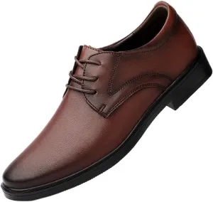 Mens Classic Dress Shoes Men's Breathable Comfortable Business Oxfords Shoes Non-Slip Softsole Walking Derby Shoes for Men