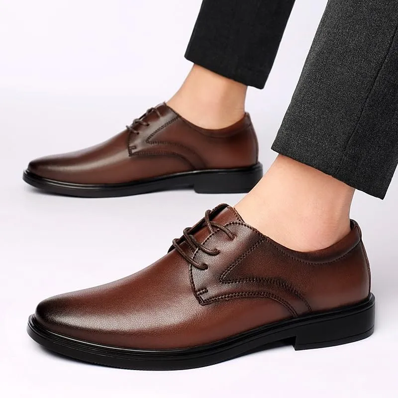 Mens Classic Dress Shoes Men's Breathable Comfortable Business Oxfords Shoes Non-Slip Softsole Walking Derby Shoes for Men