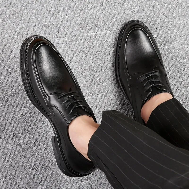 Men's Classic Retro Casual Dress Shoes Formal Business Oxfords Shoes Lace Up Derby Shoes for Men(7.5)