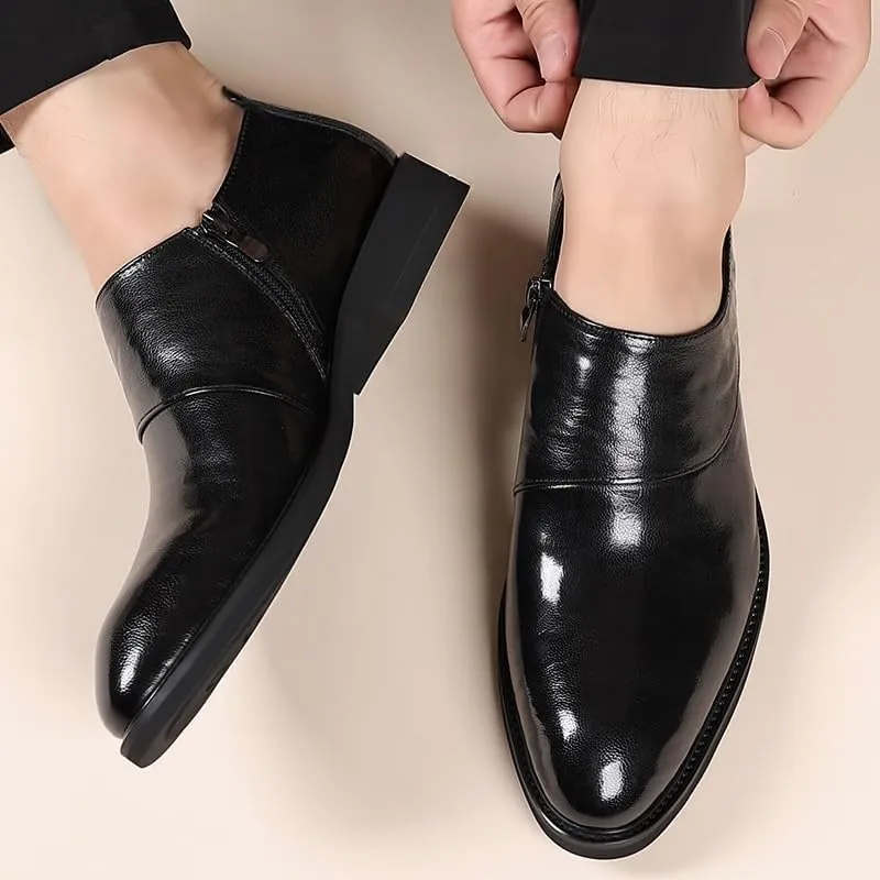 Men's Classic Slip-On Oxford Shoes - Genuine Leather, Non-Slip, Waterproof Business Formal Derby Shoes