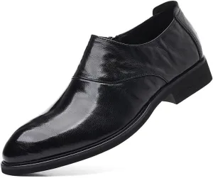 Men's Classic Slip-On Oxford Shoes - Genuine Leather, Non-Slip, Waterproof Business Formal Derby Shoes