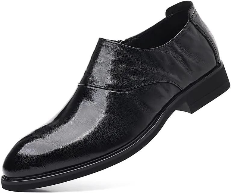 Men's Classic Slip-On Oxford Shoes - Genuine Leather, Non-Slip, Waterproof Business Formal Derby Shoes