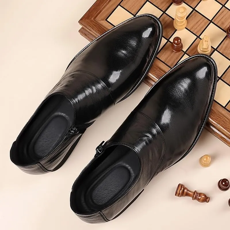 Men's Classic Slip-On Oxford Shoes - Genuine Leather, Non-Slip, Waterproof Business Formal Derby Shoes