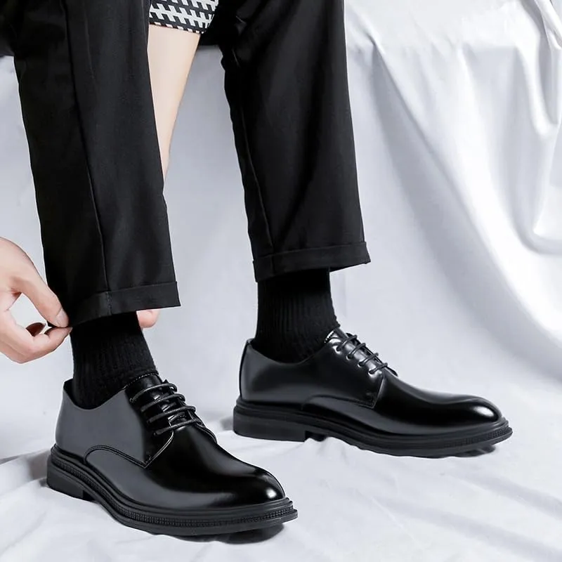 Men's Dress Shoes Bussiness Formal Oxford Shoes for Men Fashion Wingtip Lace Up Soft Brogue Shoes