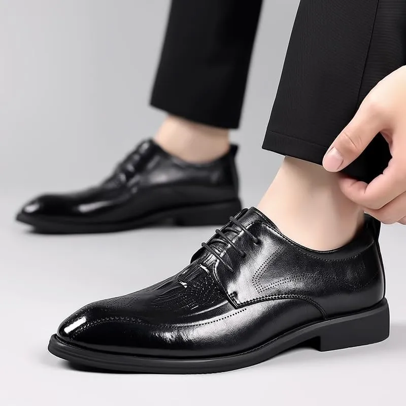 Men's Dress Shoes Classic Formal Business Oxfords Shoes for Men Mens Lace Up Wedding Derby Shoes(10)