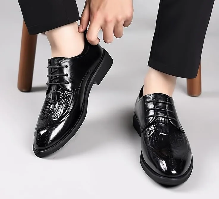 Men's Dress Shoes Classic Formal Business Oxfords Shoes for Men Mens Lace Up Wedding Derby Shoes(10)