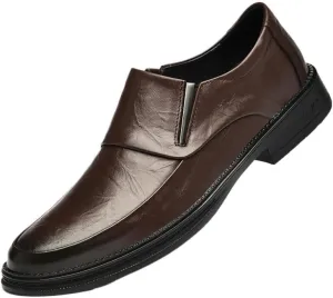 Men's Dress Shoes Genunie Leather Modern Brogues Shoes Fashion Business Casual Wedding Suit Shoes for Men(Brown,7.5)