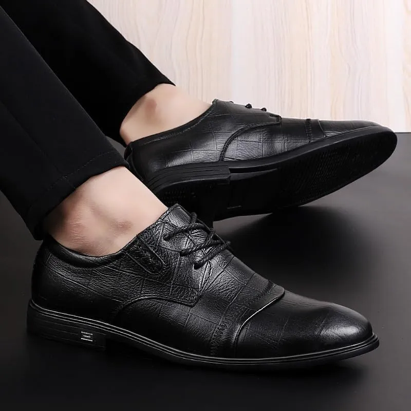 Men's Dress Sneakers - Lightweight Formal Leather Oxford Shoes for Business & Casual Wear