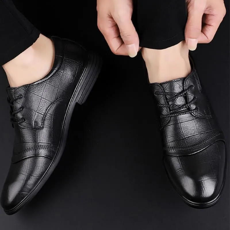 Men's Dress Sneakers - Lightweight Formal Leather Oxford Shoes for Business & Casual Wear