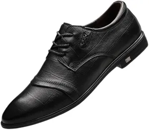 Men's Dress Sneakers - Lightweight Formal Leather Oxford Shoes for Business & Casual Wear