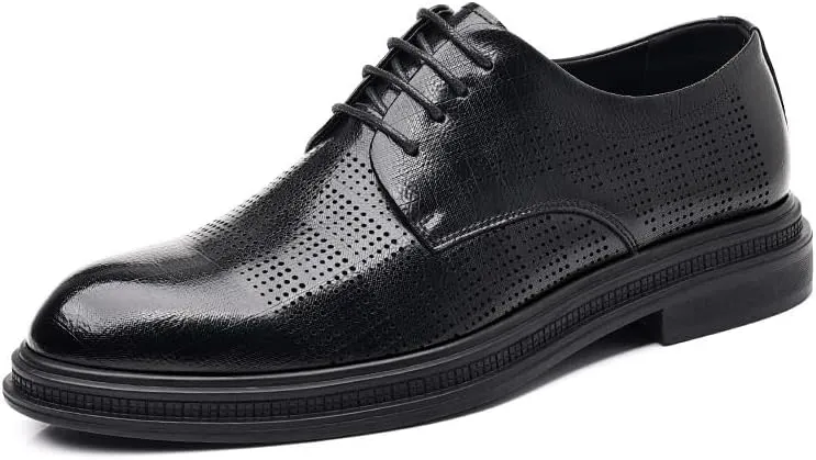 Men's Genuine Leather Oxford Shoes - Breathable Non-Slip Waterproof Business Formal Derby Shoes
