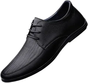 Men's Genuine Leather Oxford Shoes - Classic Business & Casual Dress Shoes for Weddings and Office Wear