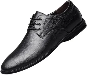Men's Genuine Leather Oxford Shoes - Classic Slip-On Dress Shoes for Business & Formal Occasions