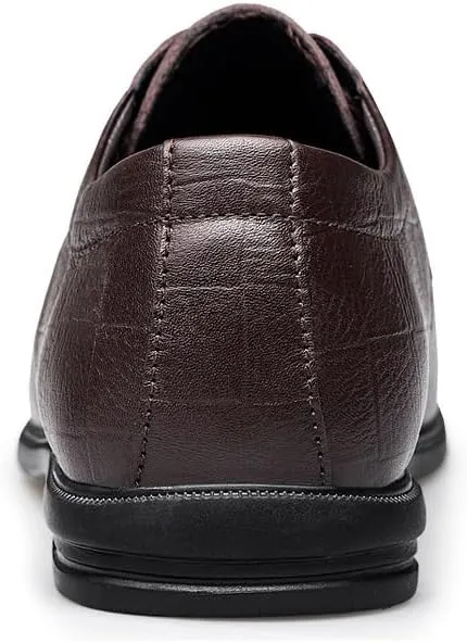 Men's Genuine Leather Oxford Shoes - Classic Slip-On Dress Shoes for Business & Formal Occasions