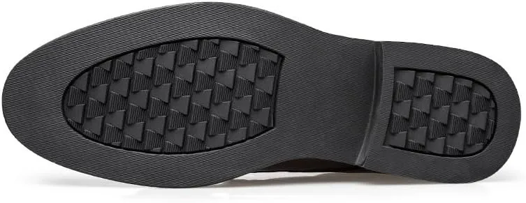 Men's Genuine Leather Oxford Shoes - Comfortable Slip-On Business Dress Shoes for Formal Occasions