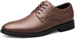 Men's Genuine Leather Oxford Shoes - Comfortable Slip-On Business Dress Shoes for Formal Occasions