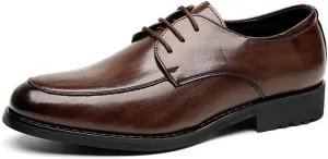 Men's Genuine Leather Oxford Shoes - Lightweight Formal Dress Shoes for Business & Casual Wear