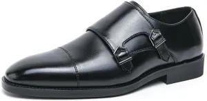 Men's Genuine Leather Slip-On Oxford Shoes | Comfortable Pointed Toe Derby Dress Shoes for Business & Formal Occasions