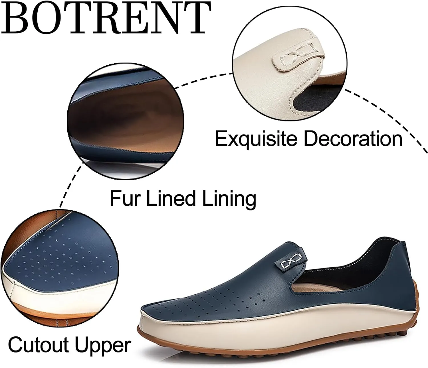 Men's Leather Handmade Flat Loafers Lightweight Breathable Non Slip Slip On Casual Driving Shoes Fashion Outdoor Walking Work Penny Shoes