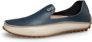 Men's Leather Handmade Flat Loafers Lightweight Breathable Non Slip Slip On Casual Driving Shoes Fashion Outdoor Walking Work Penny Shoes