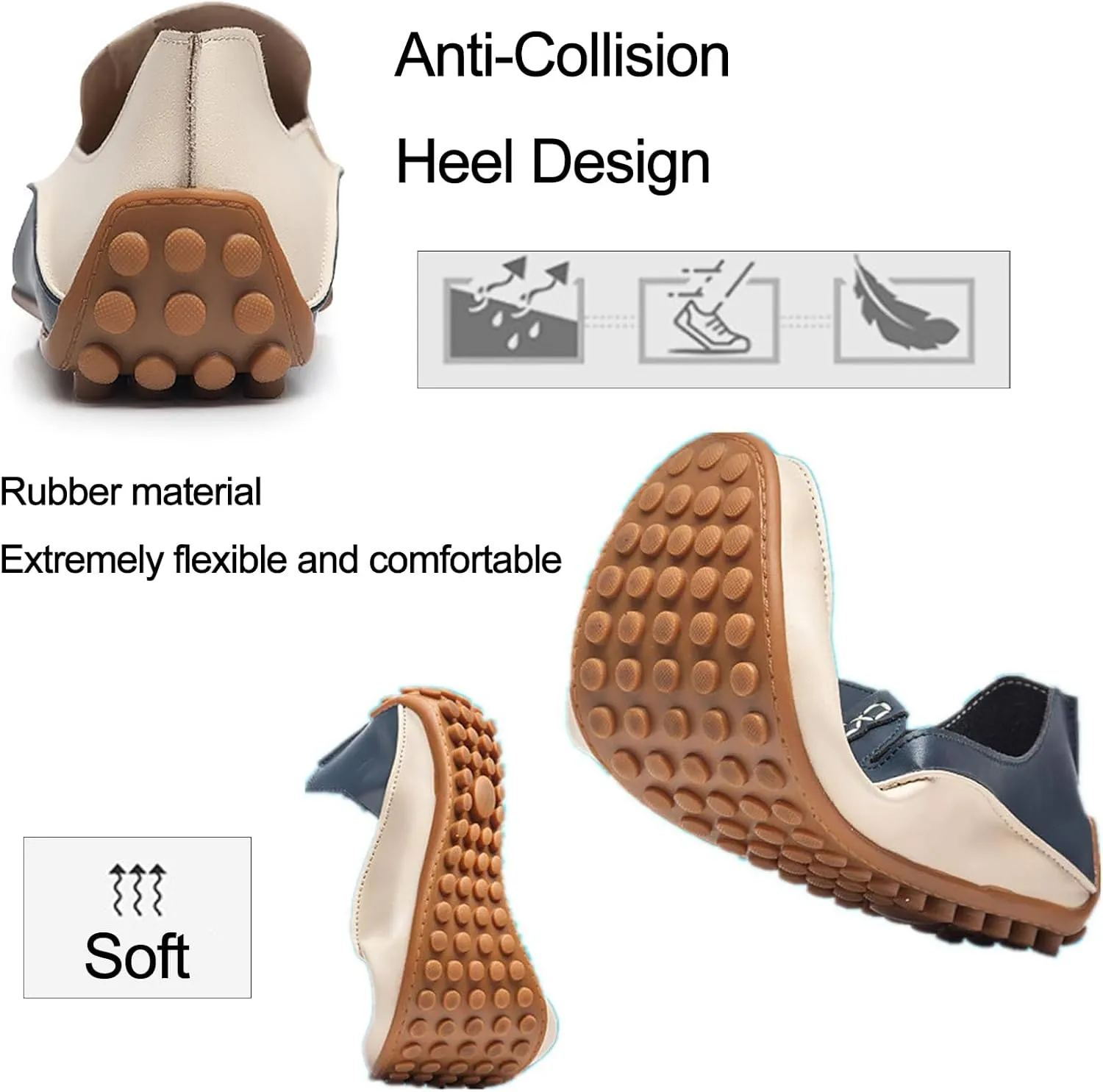 Men's Leather Handmade Flat Loafers Lightweight Breathable Non Slip Slip On Casual Driving Shoes Fashion Outdoor Walking Work Penny Shoes