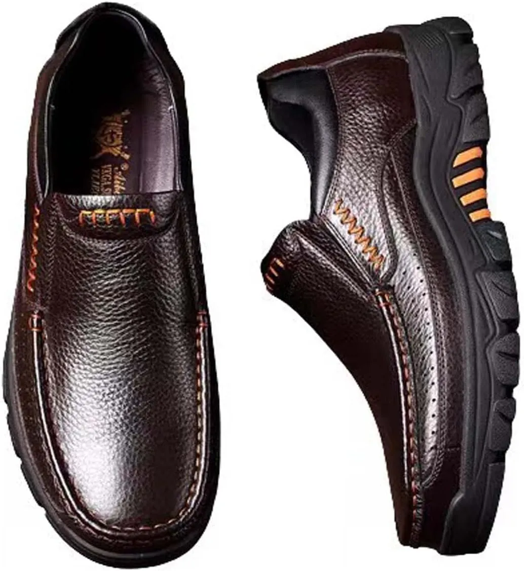 Men's Leather Loafers,Casual Walking Shoes,Formal Oxfords,Comfortable for Work Office Dress Outdoor Walking Shoes