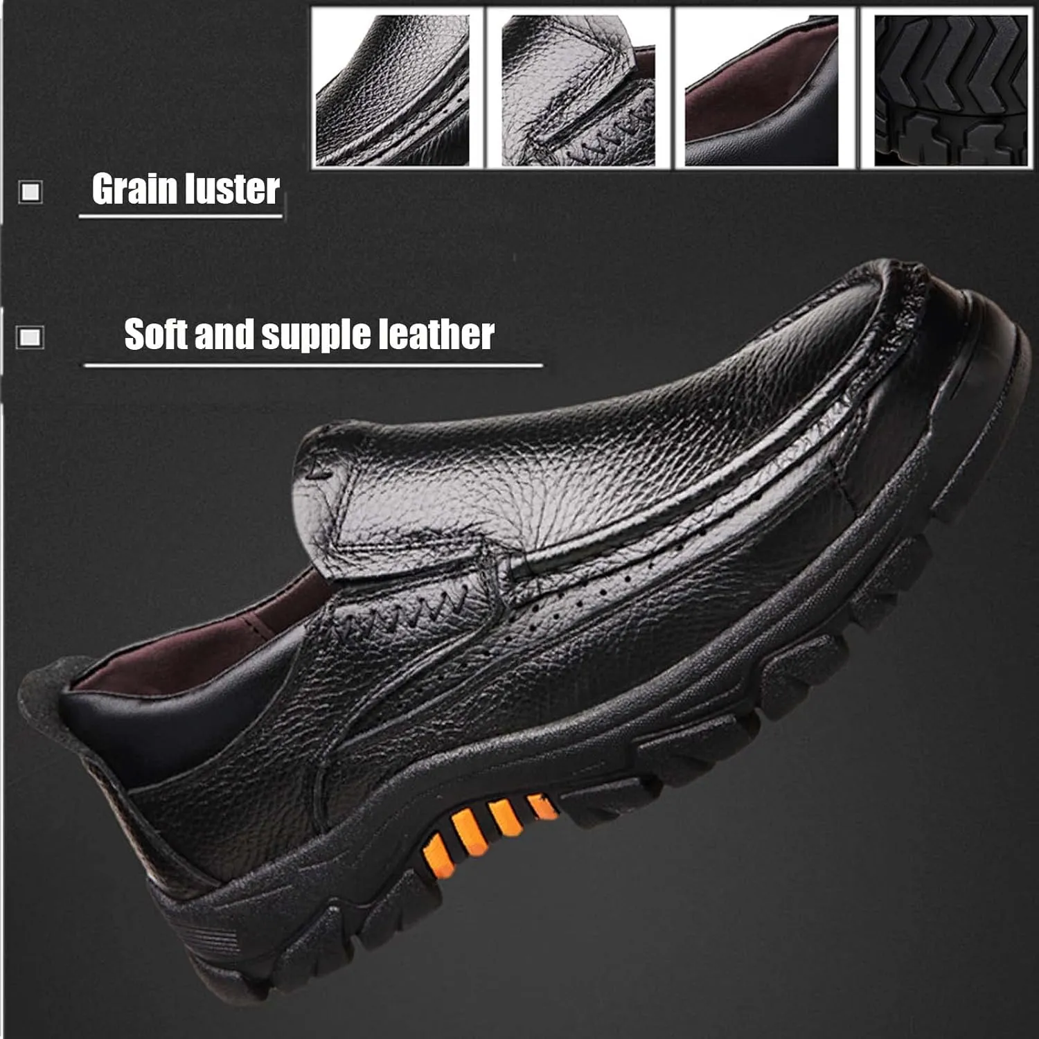 Men's Leather Loafers,Casual Walking Shoes,Formal Oxfords,Comfortable for Work Office Dress Outdoor Walking Shoes