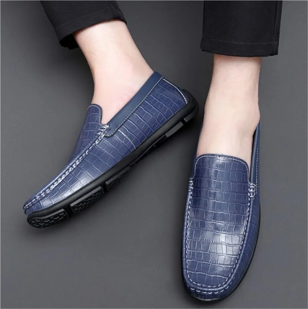 Men's Loafers Shoes Round Toe PU Leather Driving Loafers Slip Resistant Comfortable Anti-Slip Walking Party