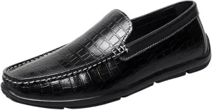 Men's Loafers Shoes Round Toe PU Leather Driving Loafers Slip Resistant Comfortable Anti-Slip Walking Party