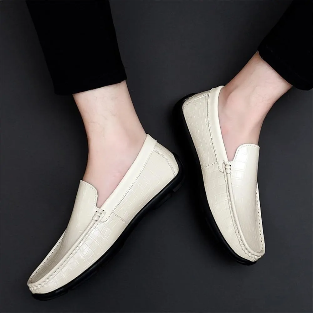 Men's Loafers Shoes Round Toe PU Leather Driving Loafers Slip Resistant Comfortable Anti-Slip Walking Party