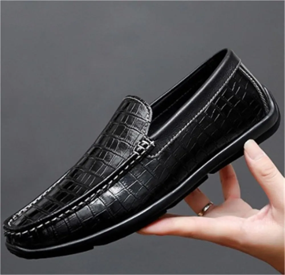 Men's Loafers Shoes Round Toe PU Leather Driving Loafers Slip Resistant Comfortable Anti-Slip Walking Party