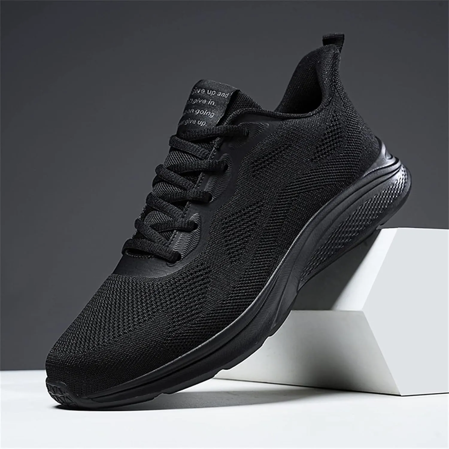 Mens Mesh Breathable Lace Up Solid Color Casual Fashion Simple Shoes Running Sneaker Socks Shoes for Men