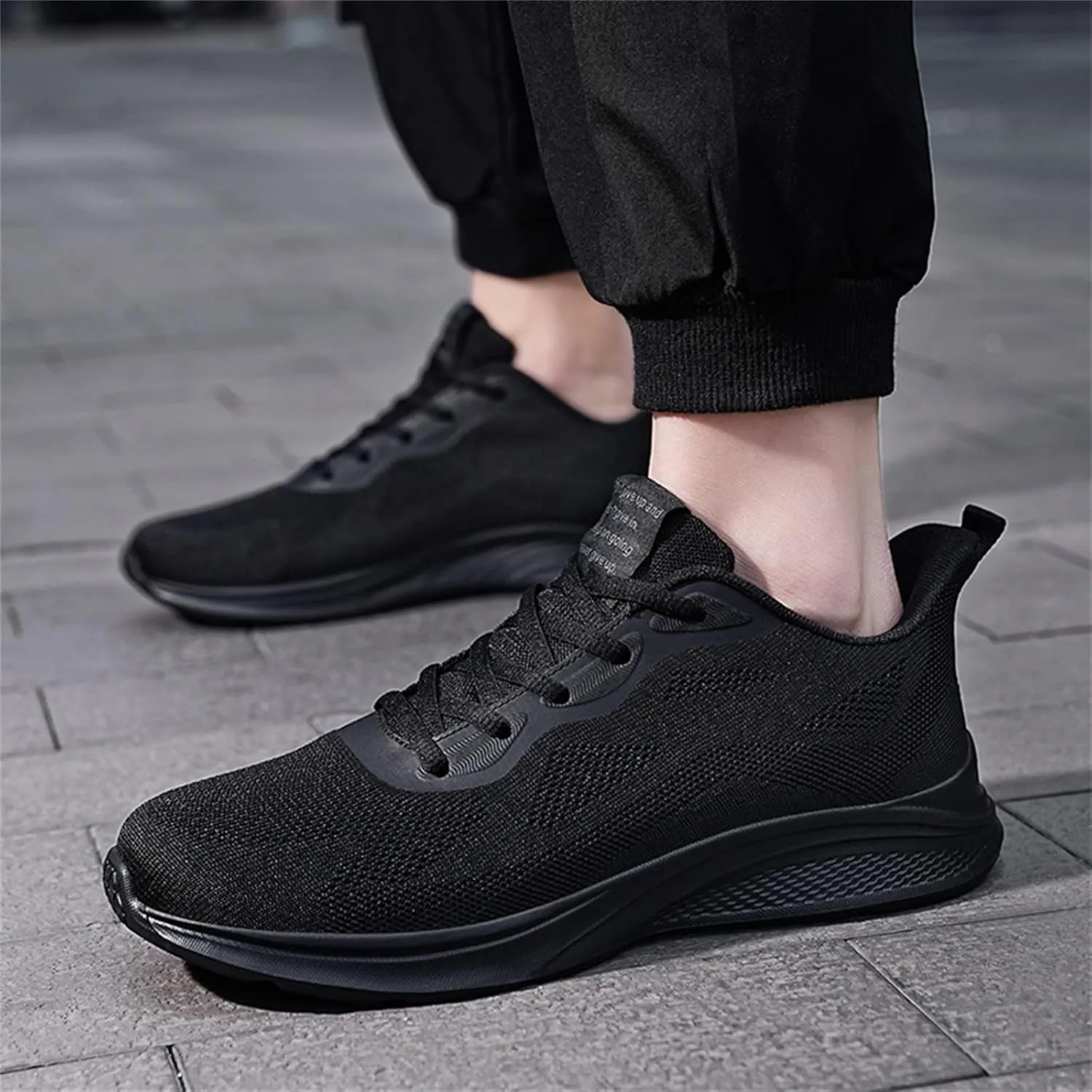 Mens Mesh Breathable Lace Up Solid Color Casual Fashion Simple Shoes Running Sneaker Socks Shoes for Men