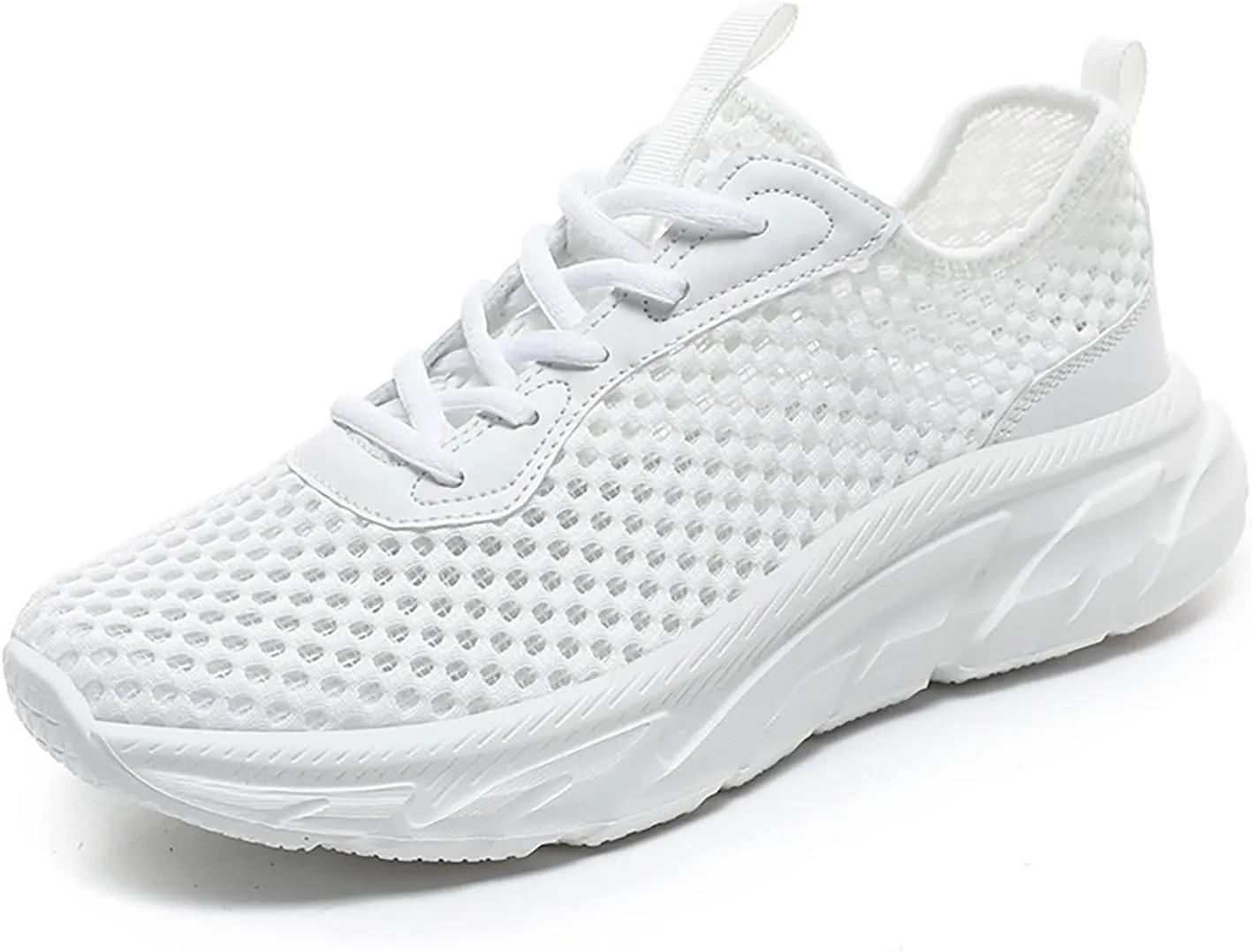 Men's Mesh Hollowed Breathable Sneakers,Fashion Elastic Lace Up Lightweight Soft Sole Comfortable Slip-on Tennis Shoes Casual Walking Running Work Gym Trainers Sneakers