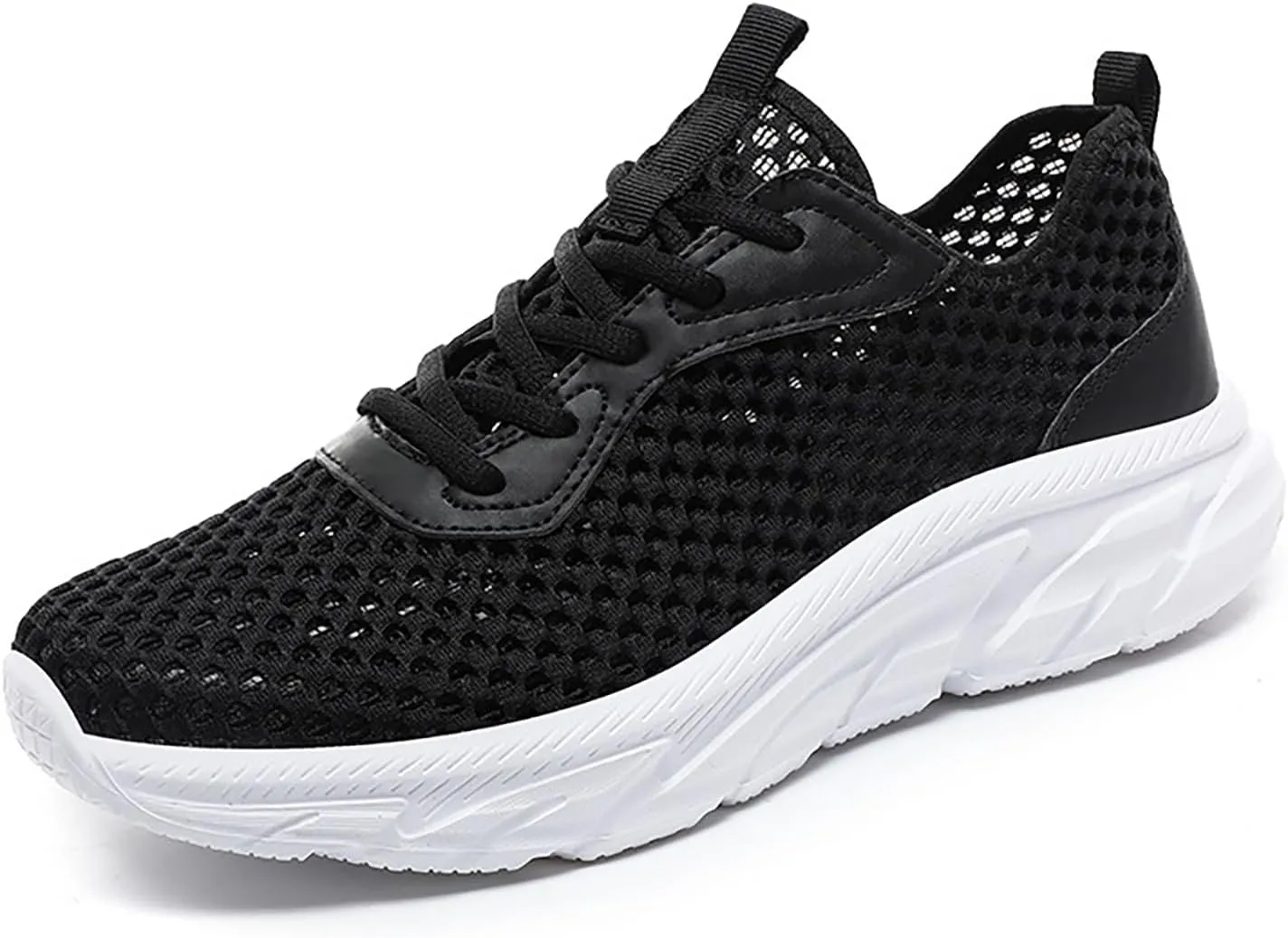 Men's Mesh Hollowed Breathable Sneakers,Fashion Elastic Lace Up Lightweight Soft Sole Comfortable Slip-on Tennis Shoes Casual Walking Running Work Gym Trainers Sneakers