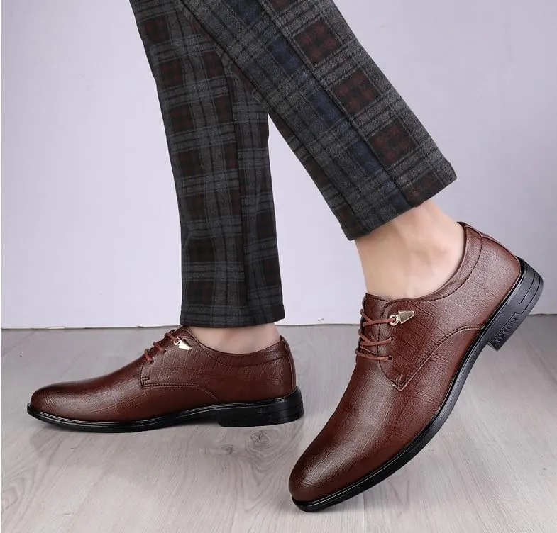 Men's Non-Slip Waterproof Oxford Shoes - Genuine Leather Business Formal Derby Dress Shoes for Men