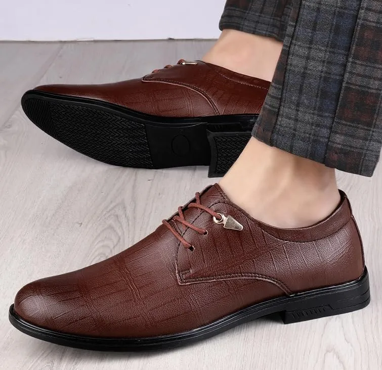 Men's Non-Slip Waterproof Oxford Shoes - Genuine Leather Business Formal Derby Dress Shoes for Men