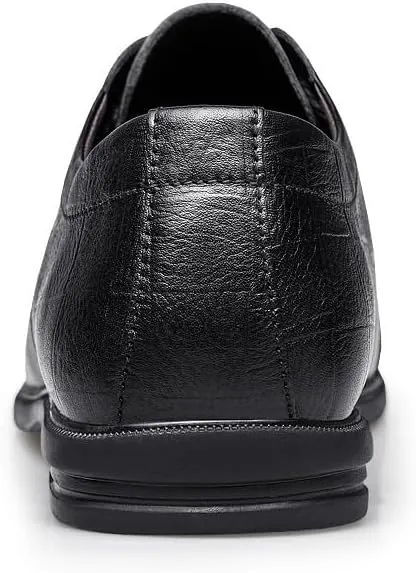 Men's Oxford Shoes - Modern Low Top Pointed Toe Tuxedo Derby Shoes with Non-Slip Rubber Sole for Business & Casual Wear