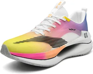 Men's Running Sneakers Anti-Slip Wear-Resistant Carbon-Plate Soft Hollow Thick Outsole Breathable Tatting Fly-Woven Mesh Athletic Lightweight Fashionable Cushioned Sports Shoes