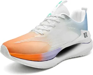 Men's Running Sneakers Anti-Slip Wear-Resistant Carbon-Plate Soft Hollow Thick Outsole Breathable Tatting Fly-Woven Mesh Athletic Lightweight Fashionable Cushioned Sports Shoes