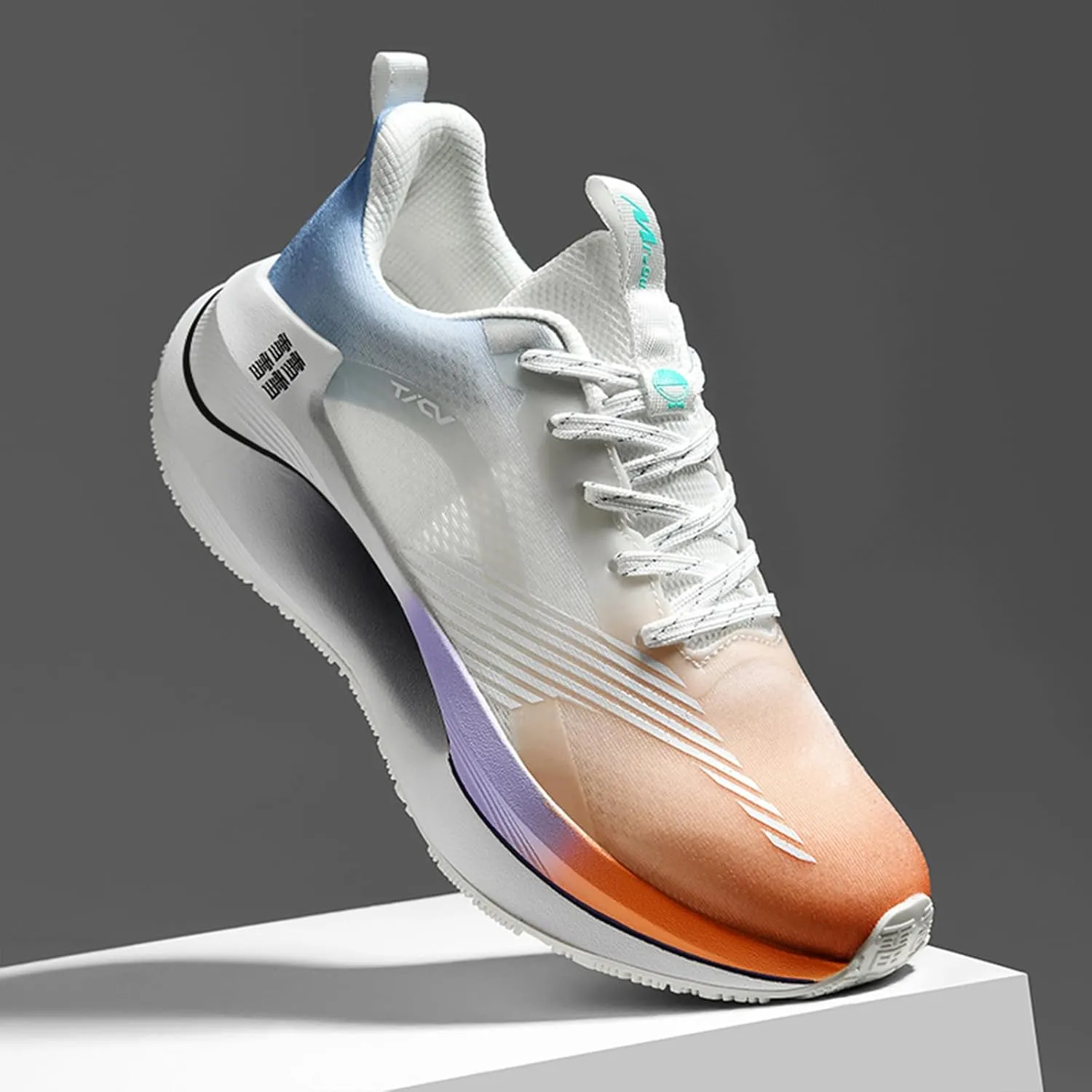 Men's Running Sneakers Anti-Slip Wear-Resistant Carbon-Plate Soft Hollow Thick Outsole Breathable Tatting Fly-Woven Mesh Athletic Lightweight Fashionable Cushioned Sports Shoes