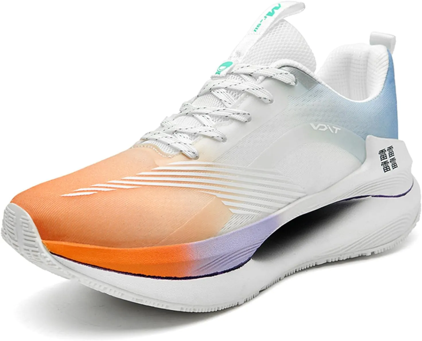 Men's Running Sneakers Anti-Slip Wear-Resistant Carbon-Plate Soft Hollow Thick Outsole Breathable Tatting Fly-Woven Mesh Athletic Lightweight Fashionable Cushioned Sports Shoes