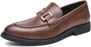 Men's Slip On Dress Shoes Retro Comfortable Double Monk Strap Leather Formal Business Mens Oxford Shoes Walking Derby Shoes(Brown,11)