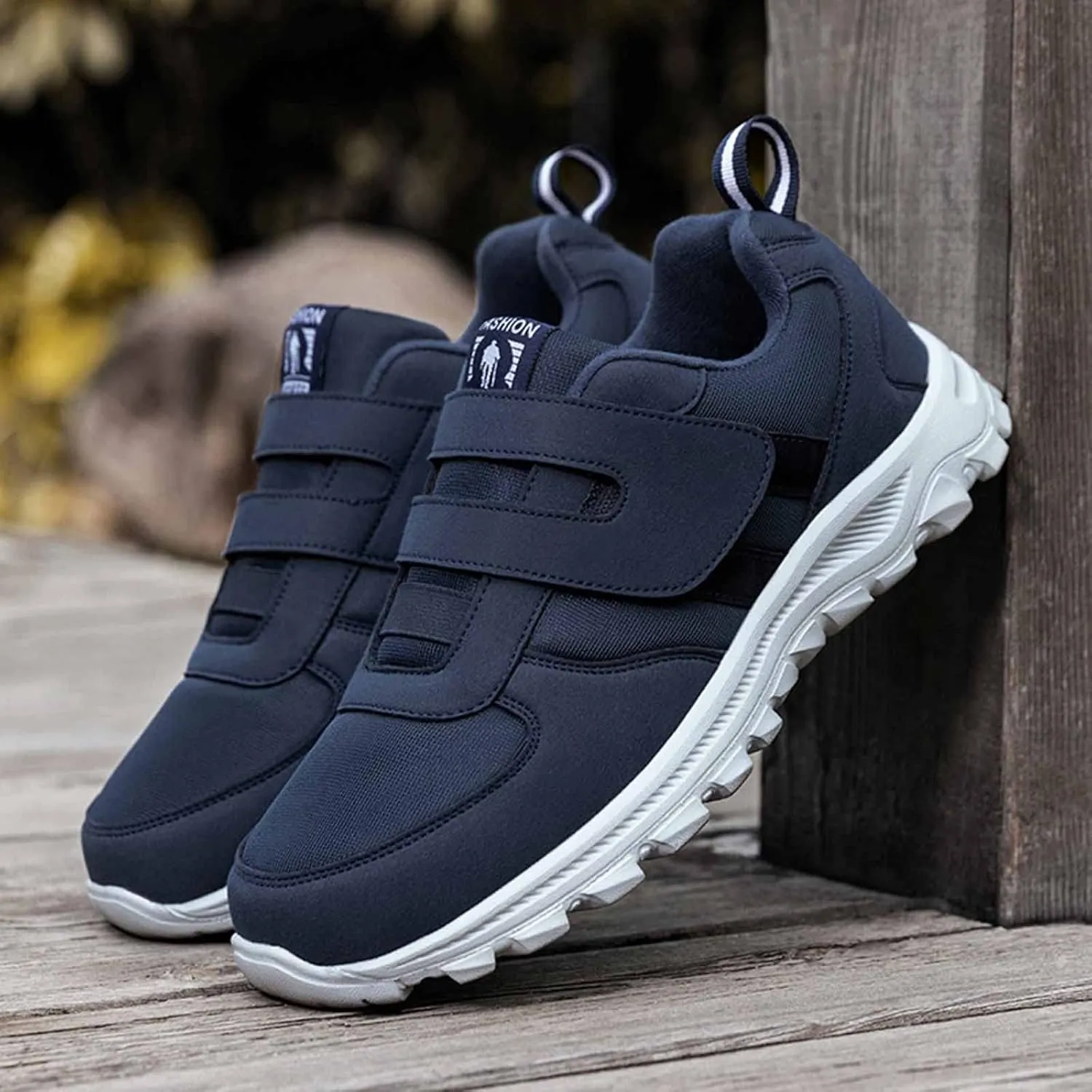 Mens Slip on Sneakers Lightweight Breathable Comfortable Casual Sneaker Non Slip Hook Loop Walking Sport Shoes Orthopedic Walking Shoes