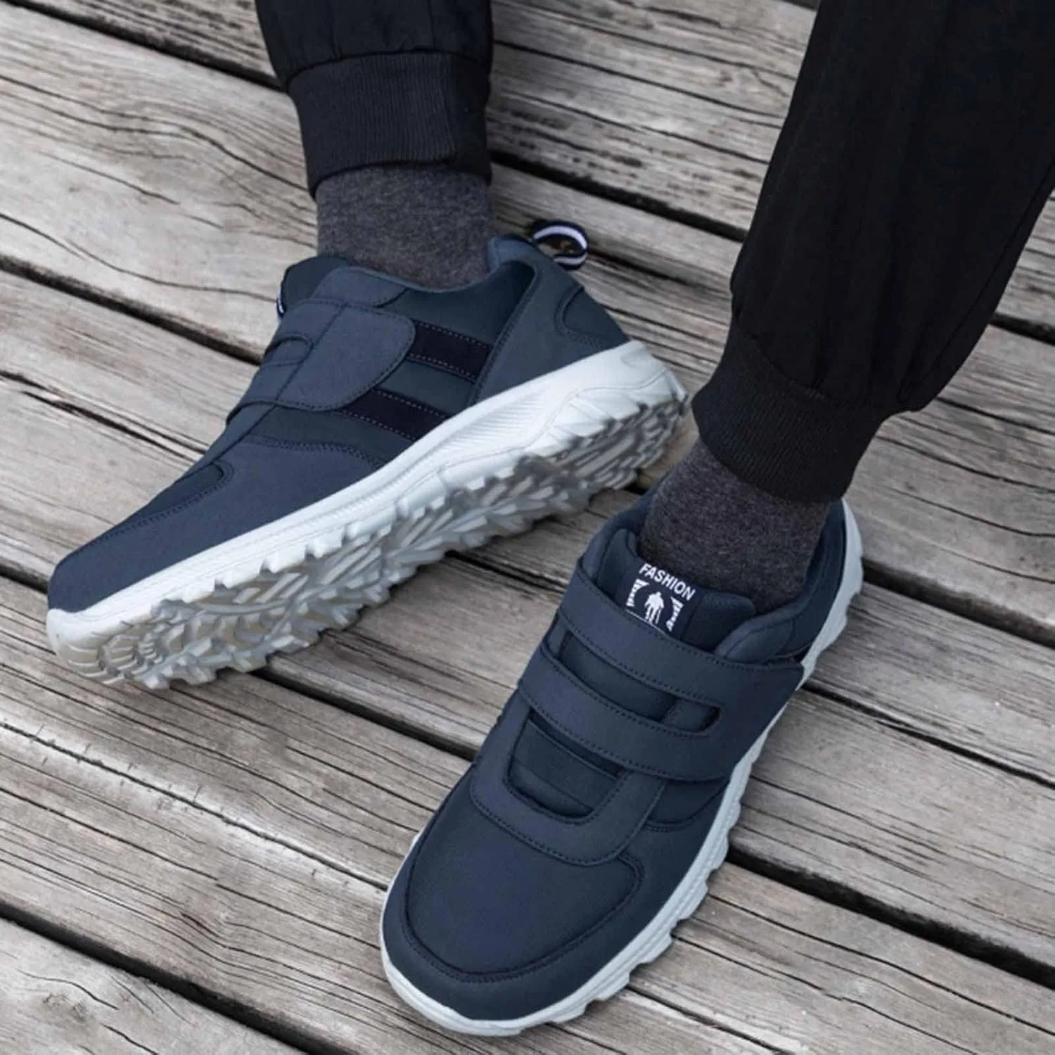 Mens Slip on Sneakers Lightweight Breathable Comfortable Casual Sneaker Non Slip Hook Loop Walking Sport Shoes Orthopedic Walking Shoes
