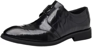 Mens Slip-Ons Loafers Shoes Shiny Patent Leather Dress Shoes Classic Pointed Toe Formal Business Tuxedo Shoes(6.5)
