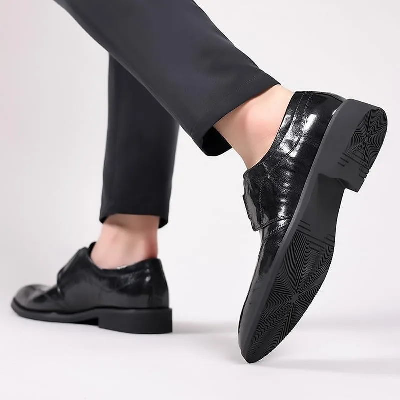 Mens Slip-Ons Loafers Shoes Shiny Patent Leather Dress Shoes Classic Pointed Toe Formal Business Tuxedo Shoes(6.5)
